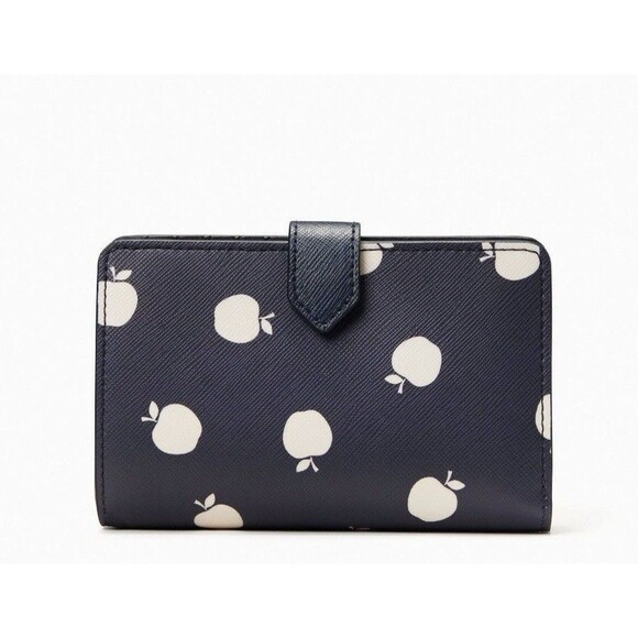 New Kate Spade Staci Orchard Toss Print Medium Compact Wallet Blazer Blue - Picture 3 of 3